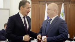 Вячеслав Гладков наградил Андрея Иконникова медалью «За укрепление боевого содружества» 