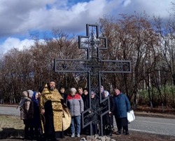 Поклонный крест был установлен при въезде в село Беленихино 